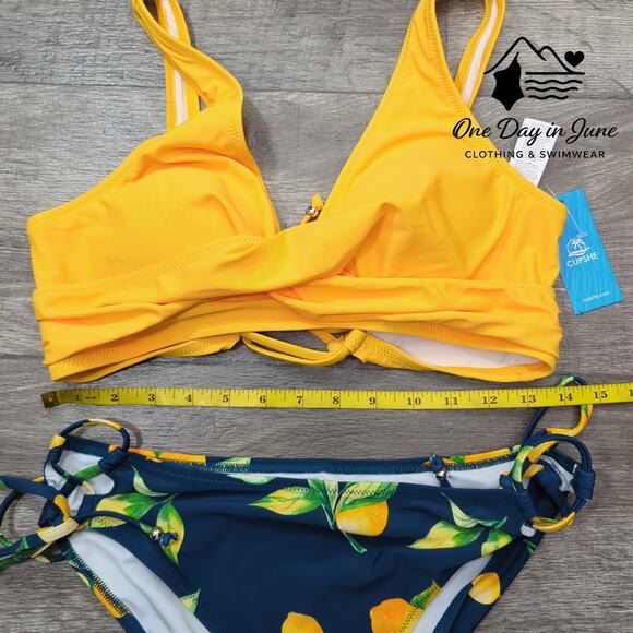 Cupshe Cross Front Tie Back Tie Side Bikini Swimsuit Size L - Picture 5 of 7